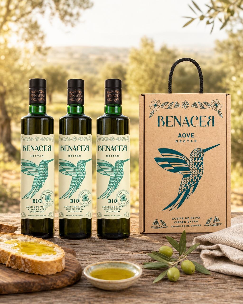 Organic Picual Olive Oil Gift Set – 3 Bottles 500ml | Aceites Renacer