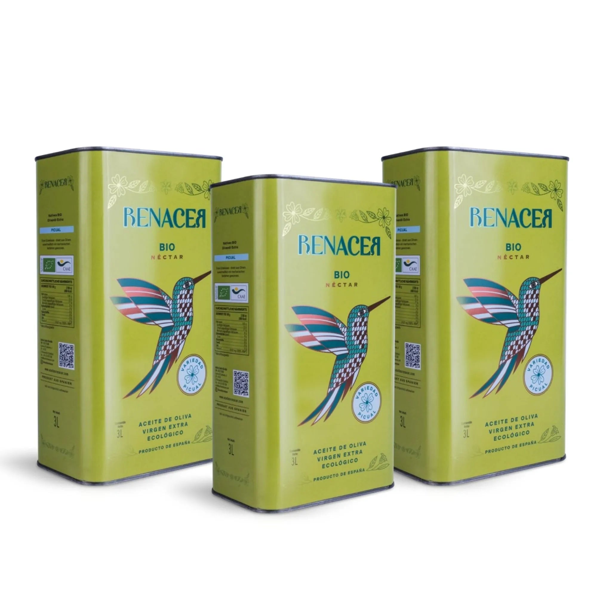 Aceite de oliva virgen extra ecológico – Lata 3 litros - Aceites Renacer